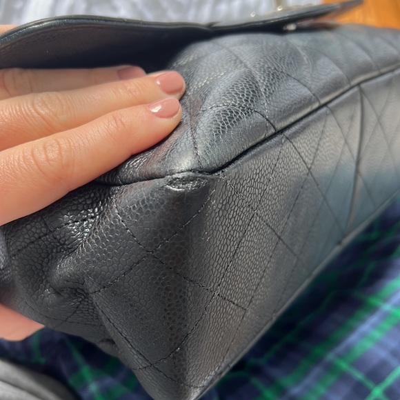 CHANEL JUMBO CAVIAR SINGLE FLAP BAG black silver - Picture 7 of 17